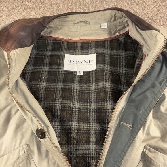Vintage Men’s Towne By London Fog Leather Collar Fall Jacket Large Beige - Picture 6 of 11